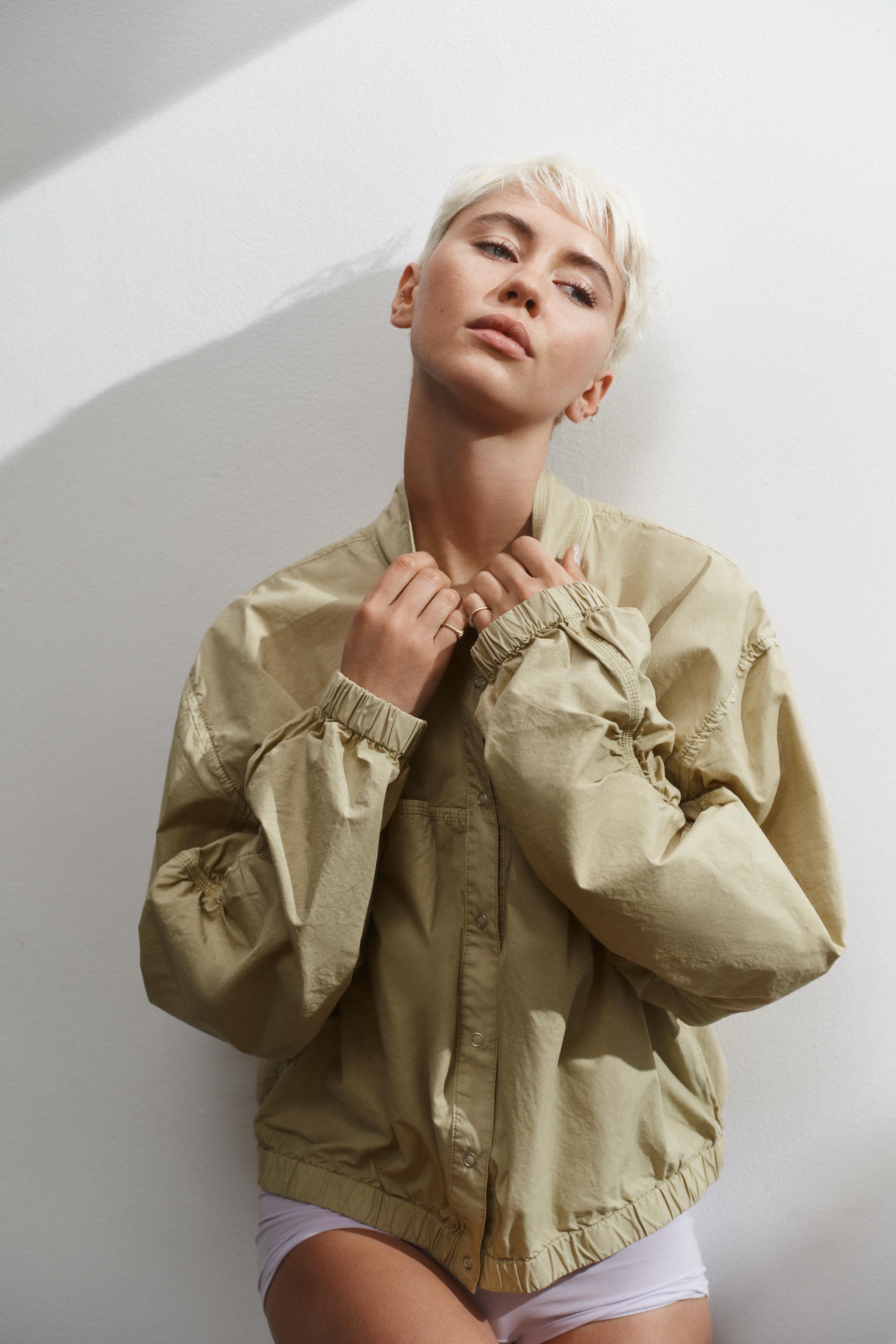 WASHED EFFECT POPLIN JACKET